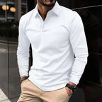 Men's Long Sleeve Polo Shirt Refined Tailored Everyday Essential