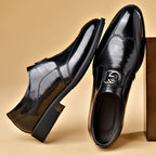 Men's Leather Monk Strap Shoes Polished Buckle Dress Shoes