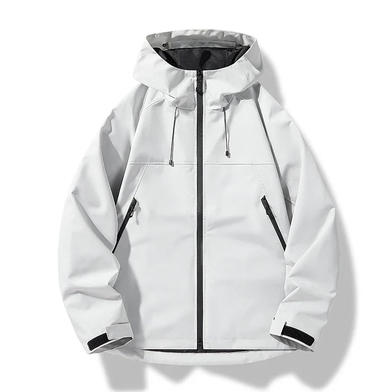 Men's Hooded Rain Jacket Lightweight Waterproof and Windproof Shell