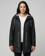 Women's Water-Repellent Hooded Raincoat – Lightweight Adjustable Parka