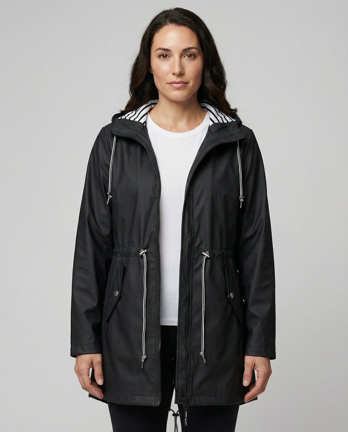Women's Water-Repellent Hooded Raincoat – Lightweight Adjustable Parka