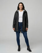 Women's Water-Repellent Hooded Raincoat – Lightweight Adjustable Parka