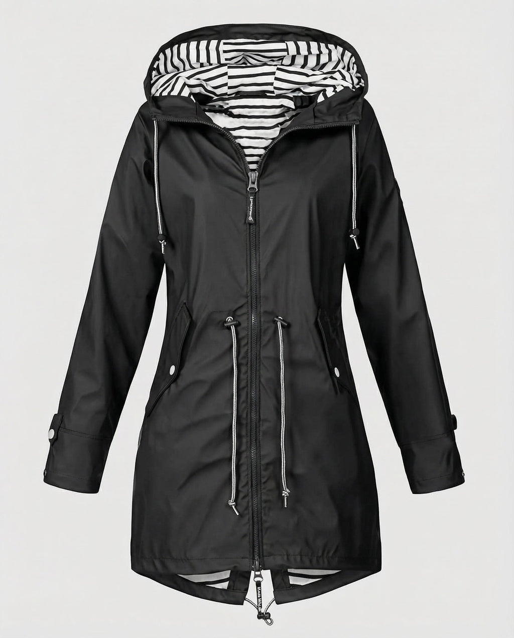 Women's Water-Repellent Hooded Raincoat – Lightweight Adjustable Parka