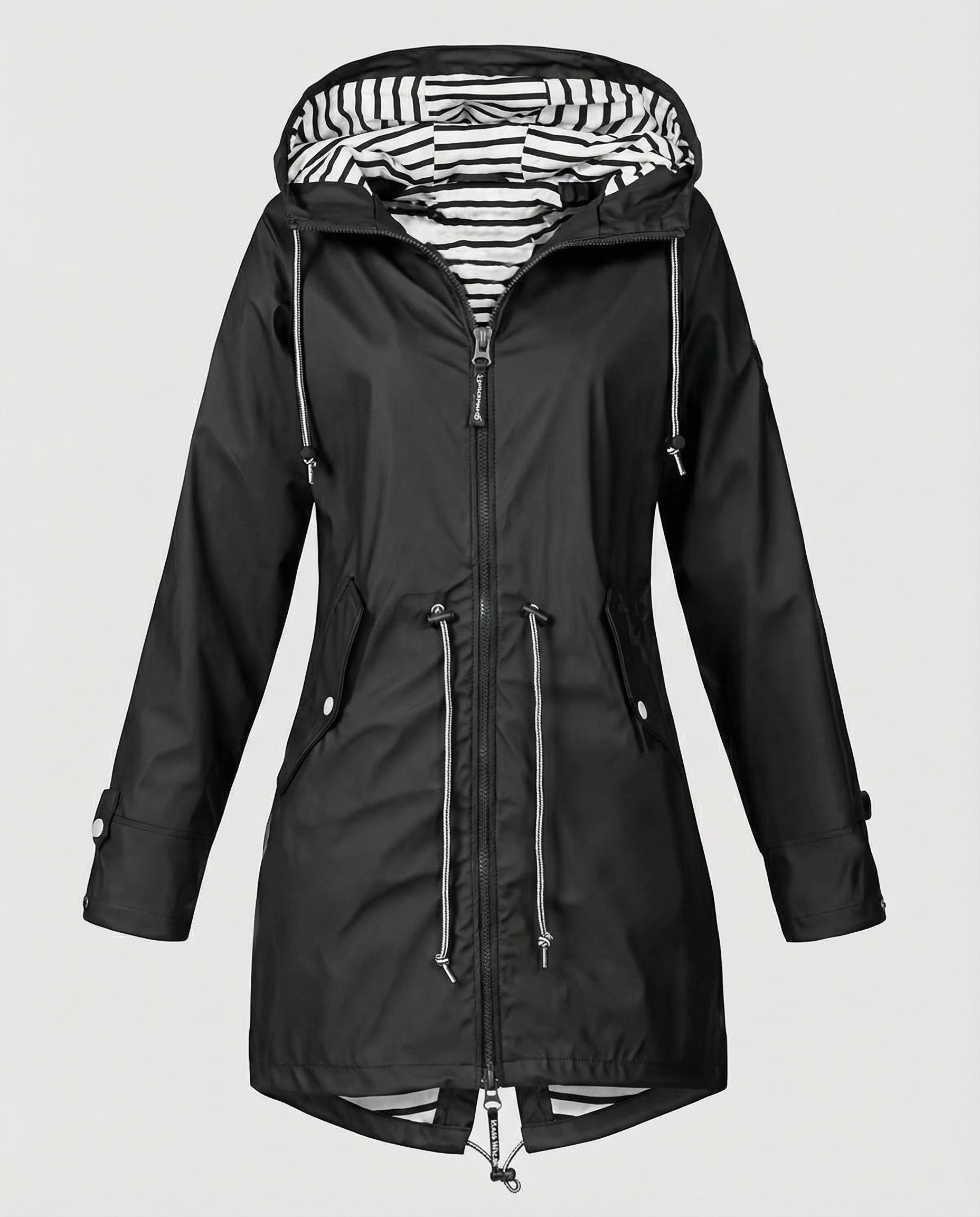 Women's Water-Repellent Hooded Raincoat – Lightweight Adjustable Parka