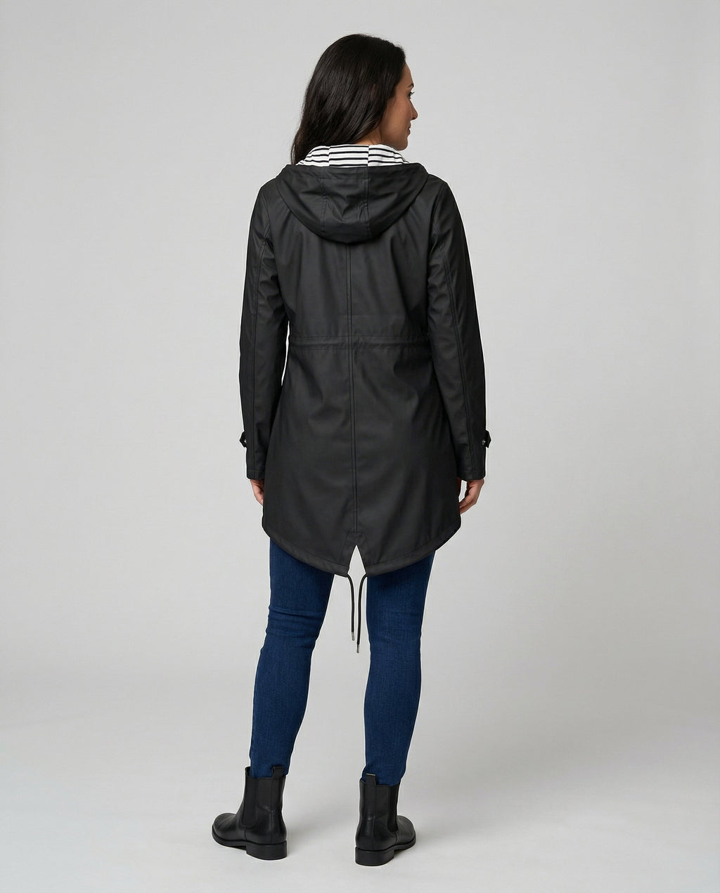 Women's Water-Repellent Hooded Raincoat – Lightweight Adjustable Parka