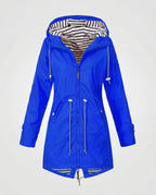 Women's Water-Repellent Hooded Raincoat – Lightweight Adjustable Parka