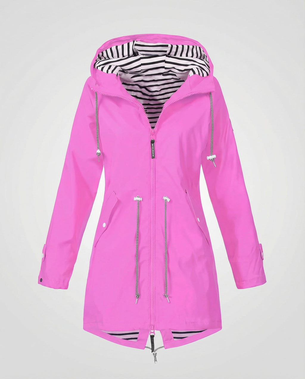 Women's Water-Repellent Hooded Raincoat – Lightweight Adjustable Parka
