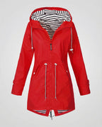 Women's Water-Repellent Hooded Raincoat – Lightweight Adjustable Parka