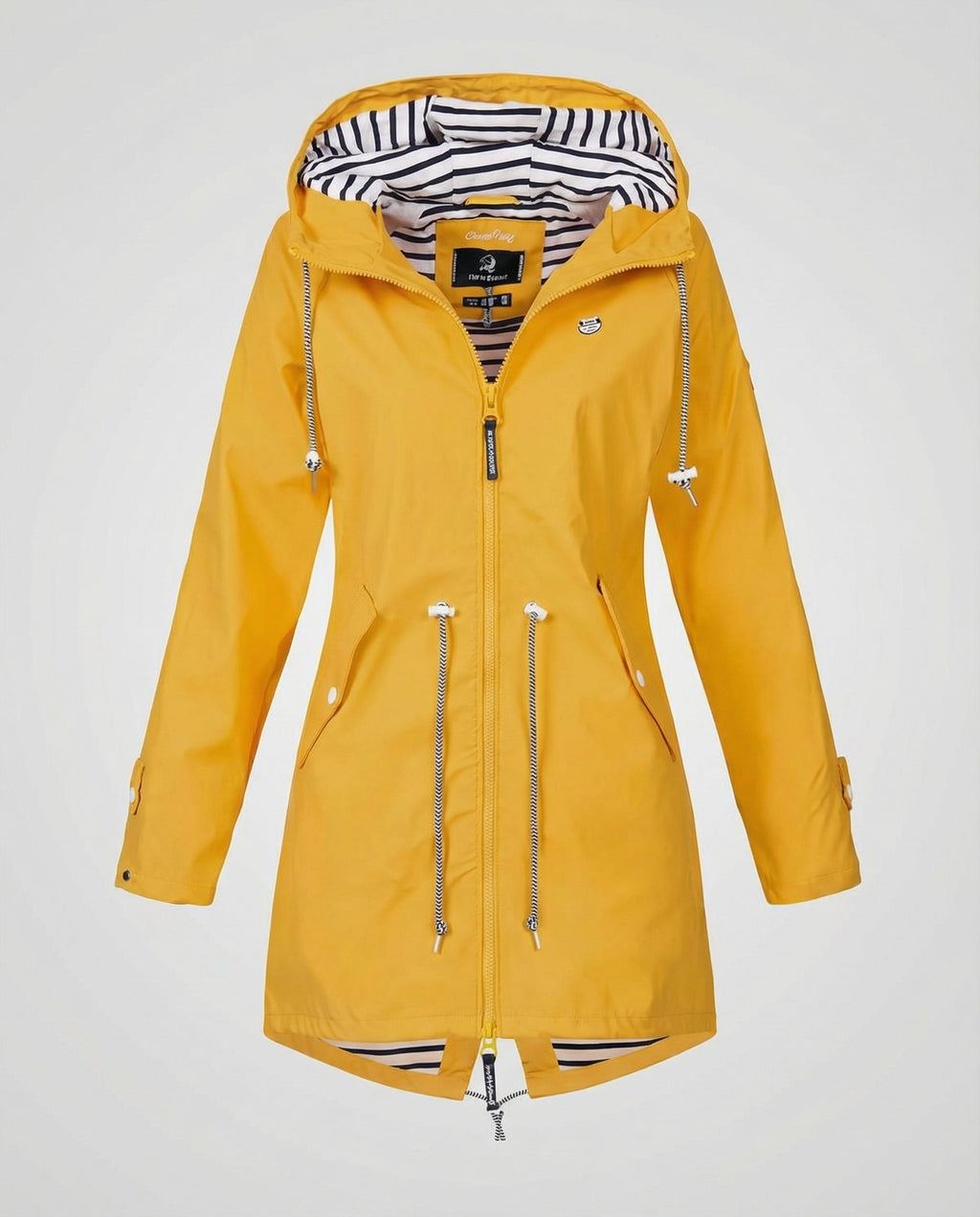Women's Water-Repellent Hooded Raincoat – Lightweight Adjustable Parka