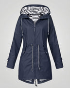 Women's Water-Repellent Hooded Raincoat – Lightweight Adjustable Parka