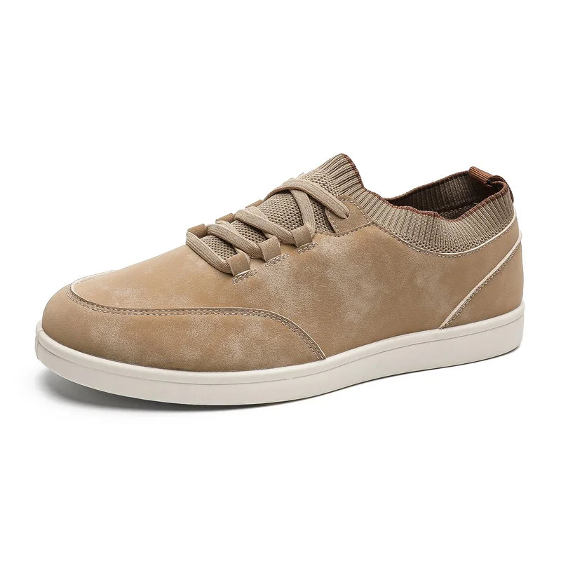 Men's Sock Collar Sneakers Vintage Effect Lace Up Shoes