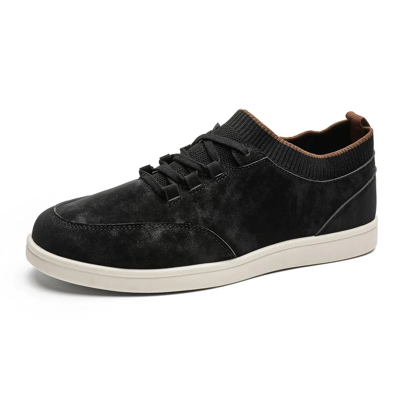 Men's Sock Collar Sneakers Vintage Effect Lace Up Shoes