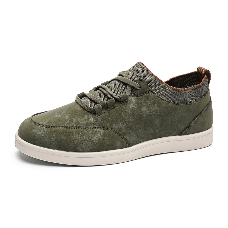 Men's Sock Collar Sneakers Vintage Effect Lace Up Shoes