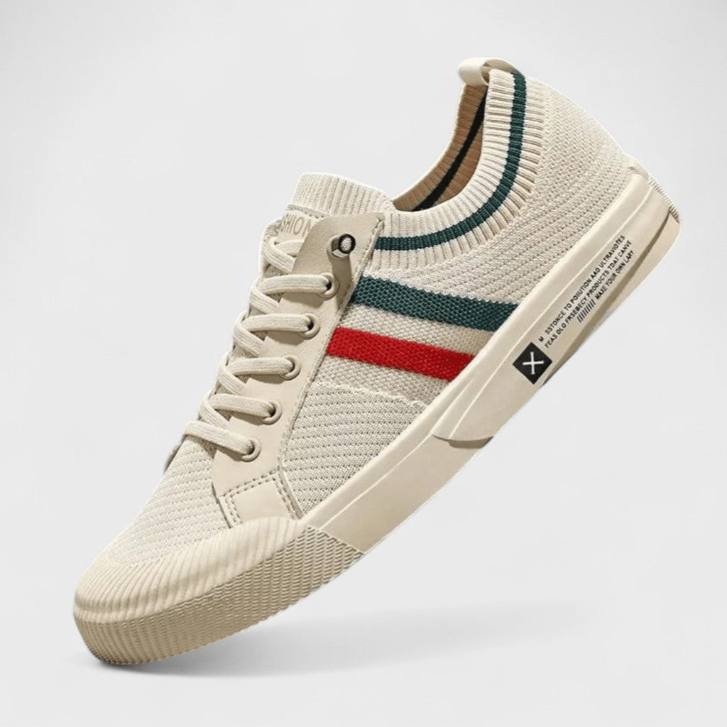 Men's Knit Low Top Sneakers Breathable Lace Up Shoes