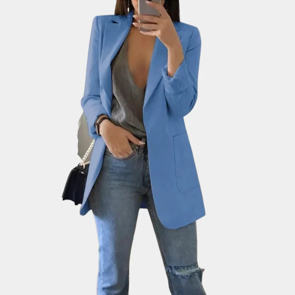 Women's Longline Slim Fit Tailored Blazer Jacket