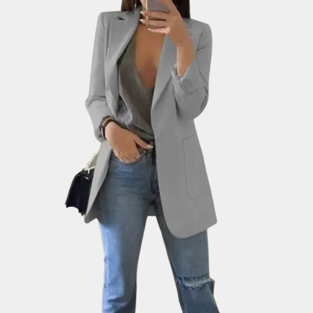 Women's Longline Slim Fit Tailored Blazer Jacket