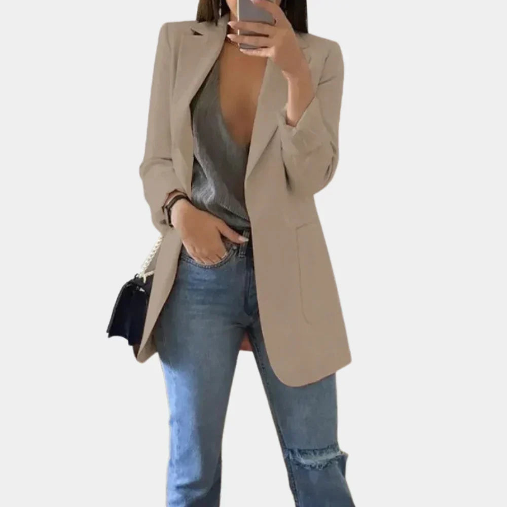 Women's Longline Slim Fit Tailored Blazer Jacket
