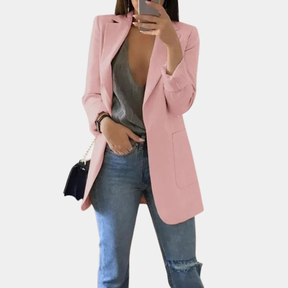Women's Longline Slim Fit Tailored Blazer Jacket