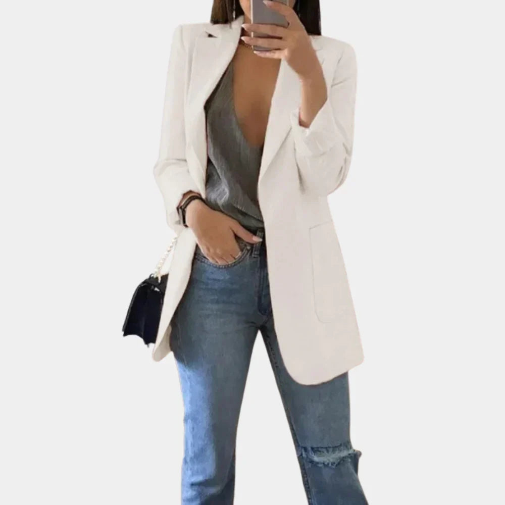 Women's Longline Slim Fit Tailored Blazer Jacket