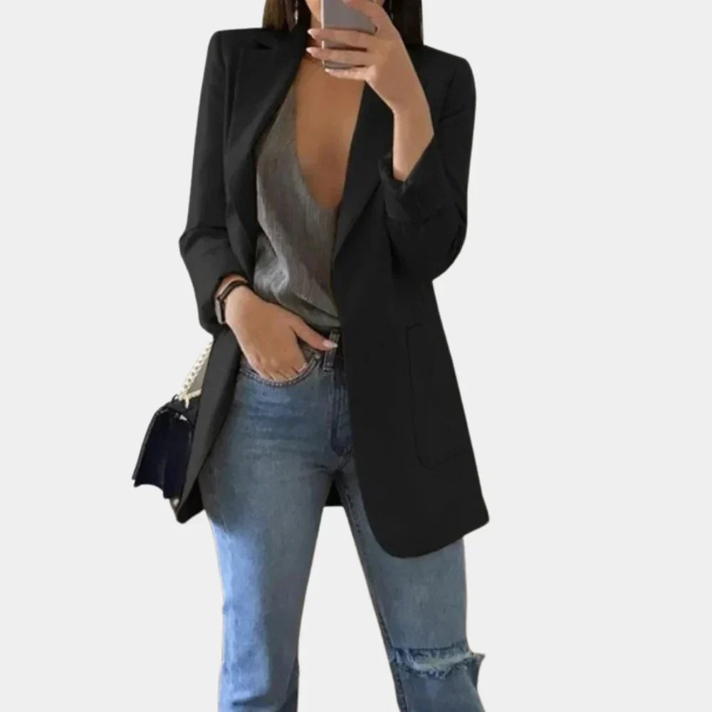 Women's Longline Slim Fit Tailored Blazer Jacket