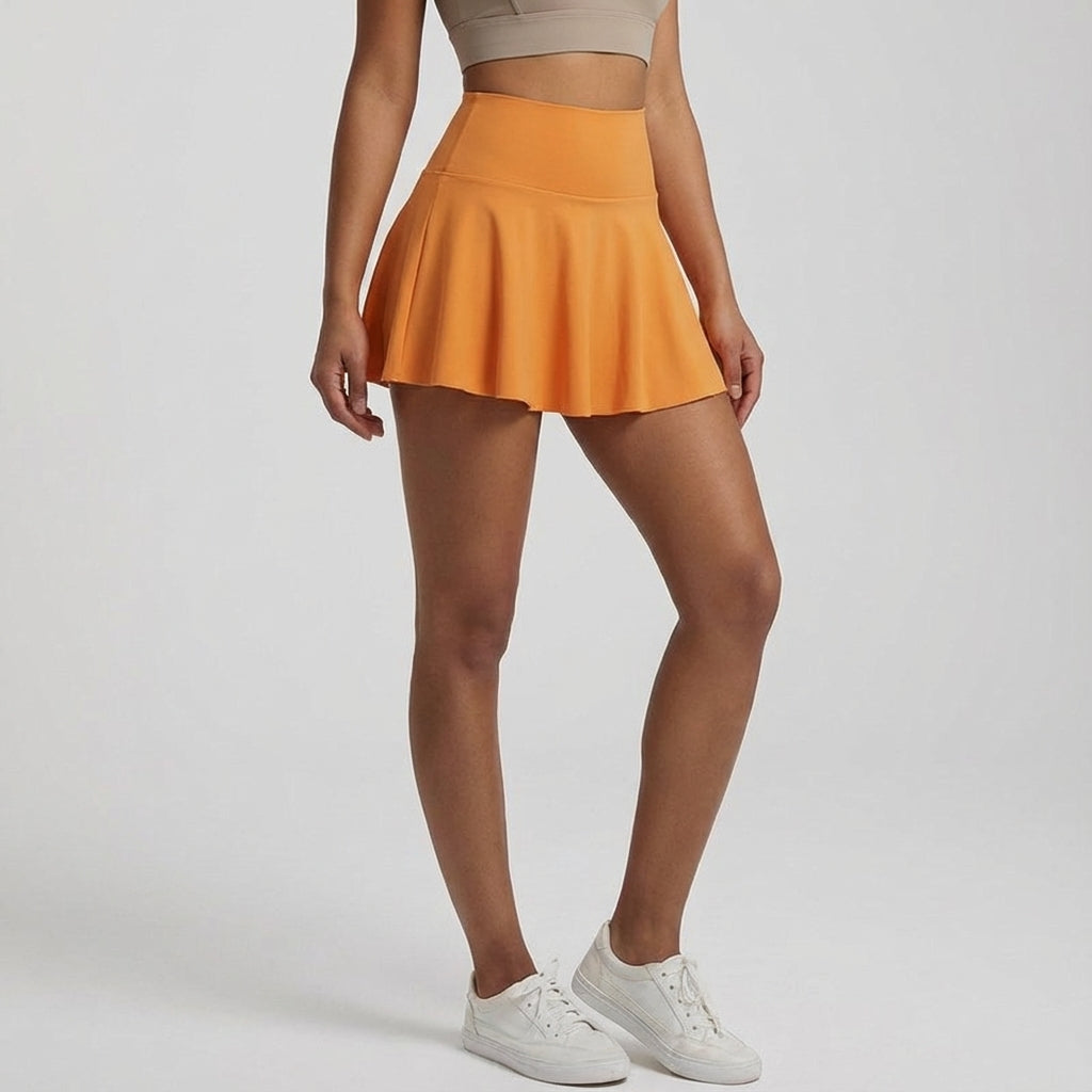 Women's High-Waisted Tennis Skort – Breathable Stretch Sports