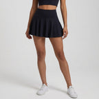 Women's High-Waisted Tennis Skort – Breathable Stretch Sports