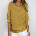 Women's Relaxed Knit Sweater with Wide Neck