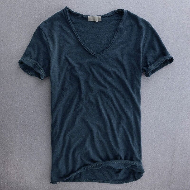 Men's Slim Fit V Neck T Shirt Lightweight Casual