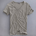 Men's Slim Fit V Neck T Shirt Lightweight Casual
