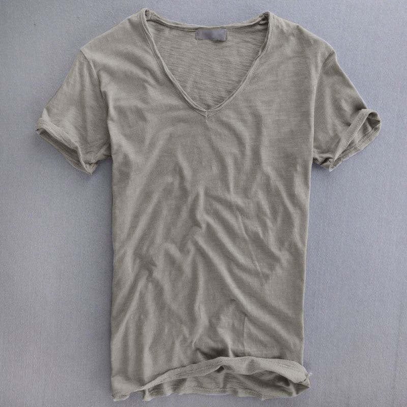 Men's Slim Fit V Neck T Shirt Lightweight Casual