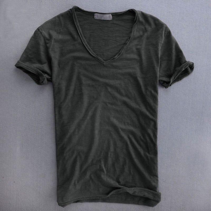 Men's Slim Fit V Neck T Shirt Lightweight Casual