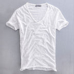 Men's Slim Fit V Neck T Shirt Lightweight Casual