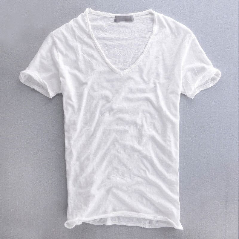 Men's Slim Fit V Neck T Shirt Lightweight Casual