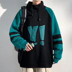 Men's Printed Stand Collar Pullover Sweatshirt