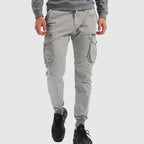Men's Elastic Waist Multi Pocket Cargo Jogger Trousers
