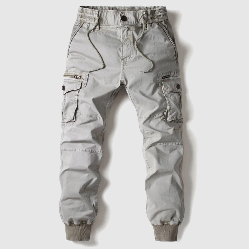 Men's Elastic Waist Multi Pocket Cargo Jogger Trousers