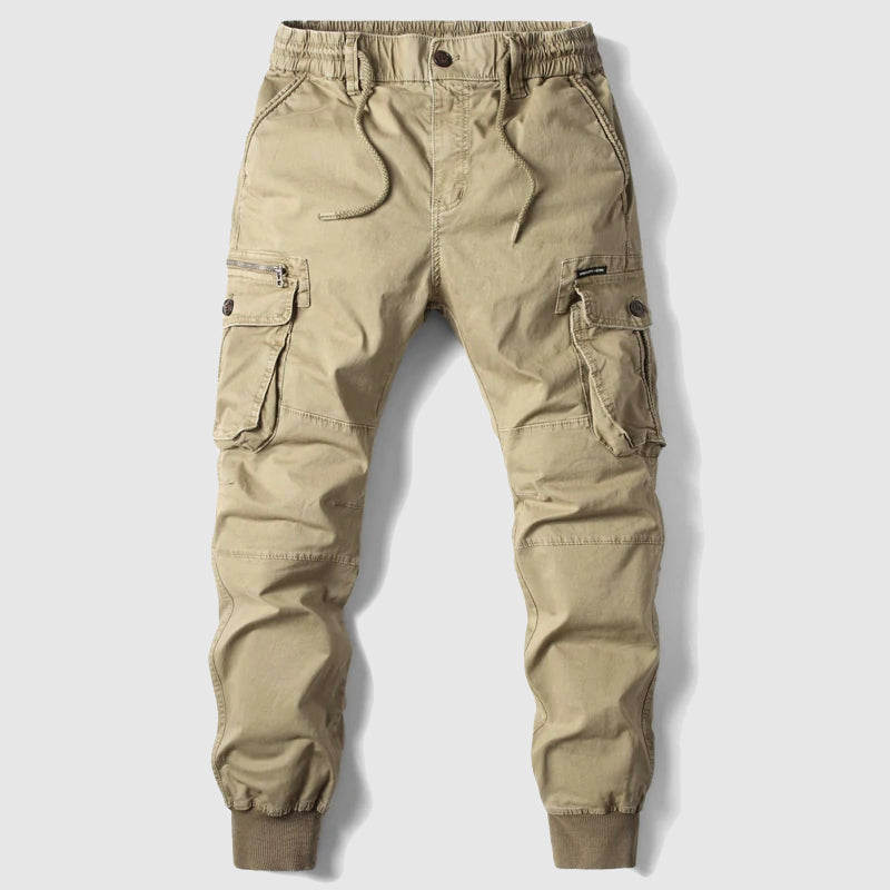 Men's Elastic Waist Multi Pocket Cargo Jogger Trousers