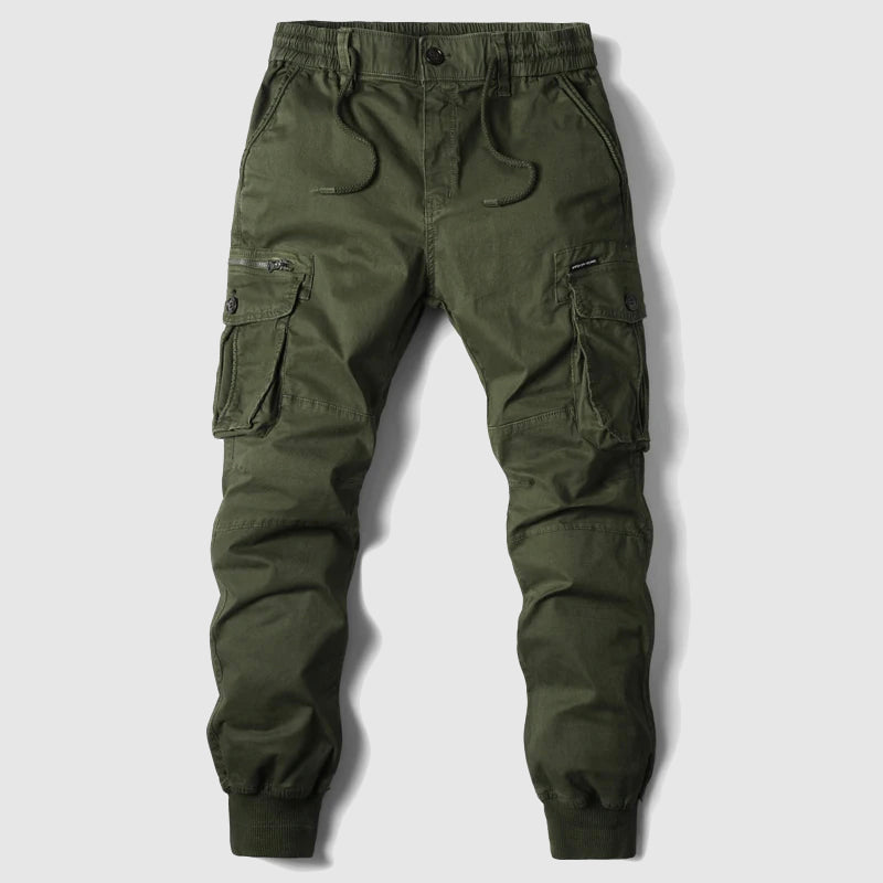 Men's Elastic Waist Multi Pocket Cargo Jogger Trousers