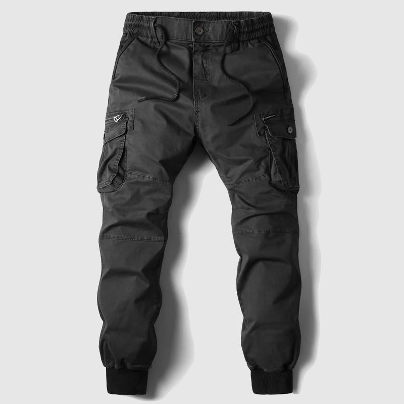 Men's Elastic Waist Multi Pocket Cargo Jogger Trousers
