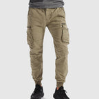 Men's Elastic Waist Multi Pocket Cargo Jogger Trousers