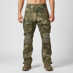 Men's Cotton Blend Tactical Cargo Trousers Integrated Knee Protection