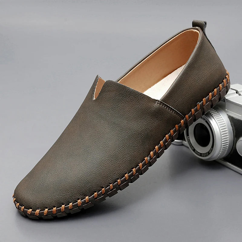 Men's Classic Leather Loafers Comfortable Everyday Smart Casual Shoes