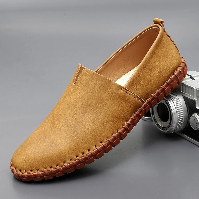 Men's Classic Leather Loafers Comfortable Everyday Smart Casual Shoes