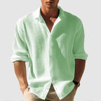 Men's Textured Relaxed Fit Button Front Leisure Shirt