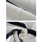Men's Quarter Zip Jumper with Stand Collar Striped Knit