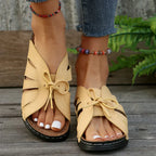 Women's Wedge Sandals Open Toe Knot Detail Support
