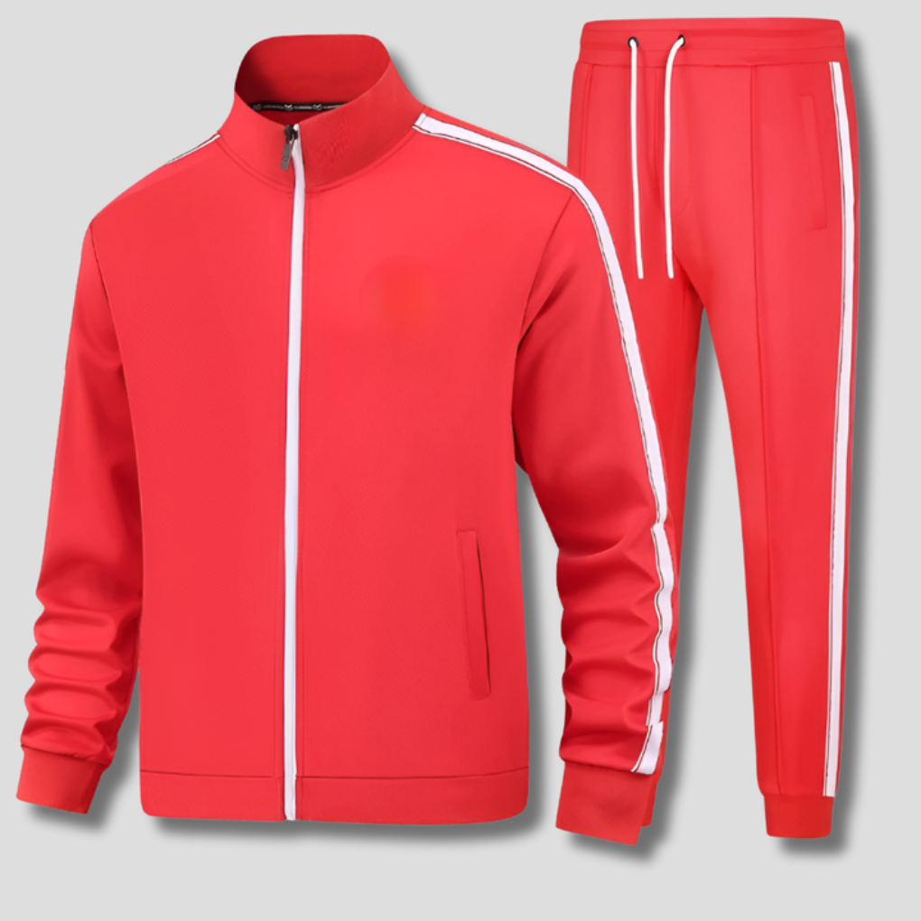 Men's Tracksuit Zip Jacket Stripe Detail Athletic Set
