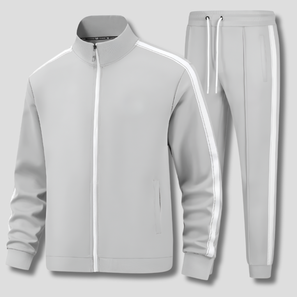 Men's Tracksuit Zip Jacket Stripe Detail Athletic Set