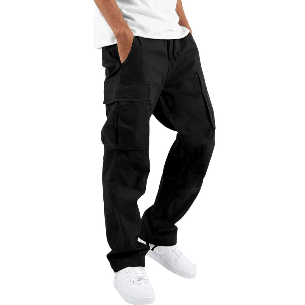 Men's Relaxed Cargo Trousers Multi Pocket Streetwear Utility Pants