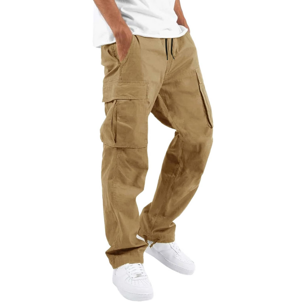 Men's Relaxed Cargo Trousers Multi Pocket Streetwear Utility Pants